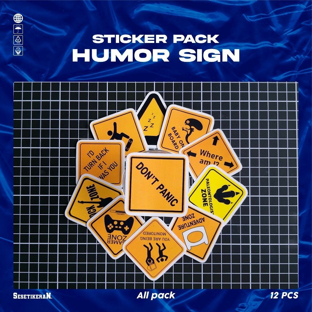 

COD✨ Sesetikeran Stiker Pack Humor Signs Colorfull Keren Untuk Koper Laptop Skateboard