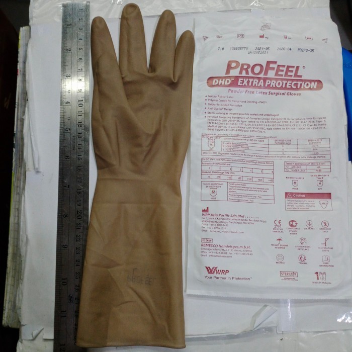 sarung tangan ProFeel latex powder free surgical gloves - size 7