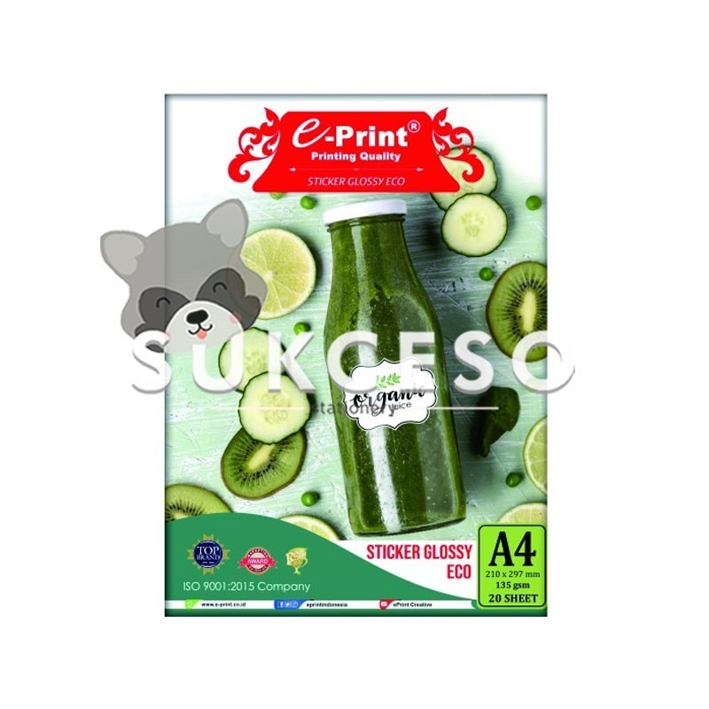 

Eprint Sticker Glossy A4 135gr (ECO) / Kertas Foto Stiker Glossy