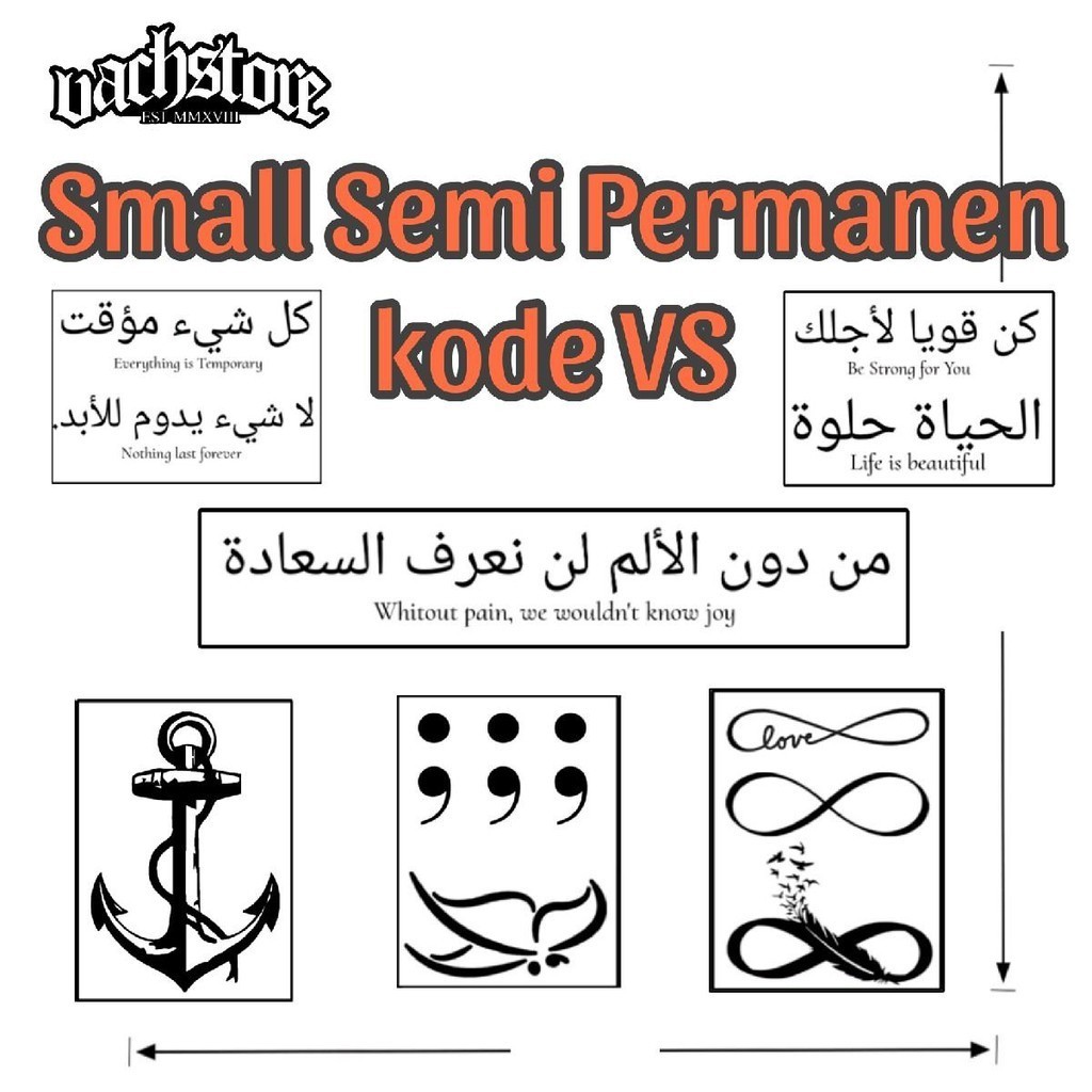 Tato Semi Permanen Arab Bulu semicolon Kecil Temporer