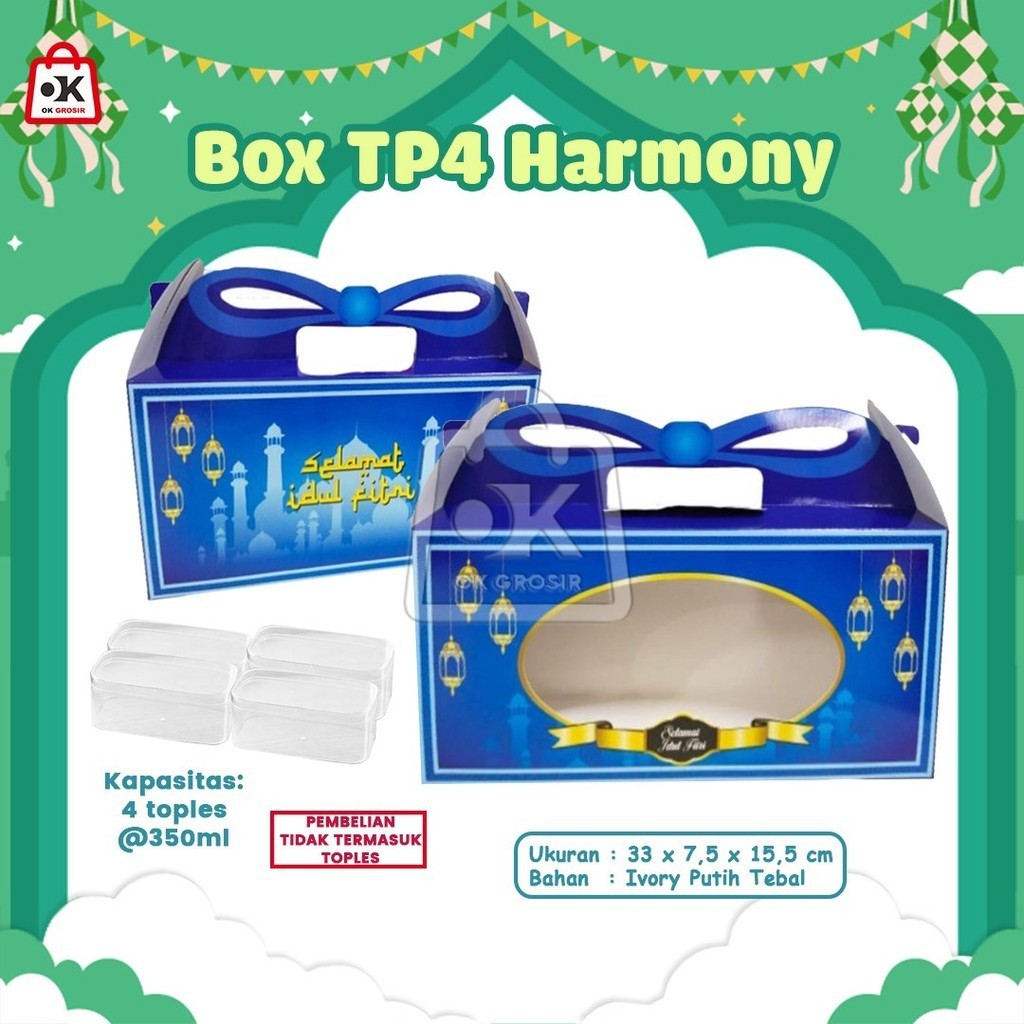 

Box Lebaran TP4 Harmony untuk Toples isi 4 / Dus Idul Fitri (1 Lbr)