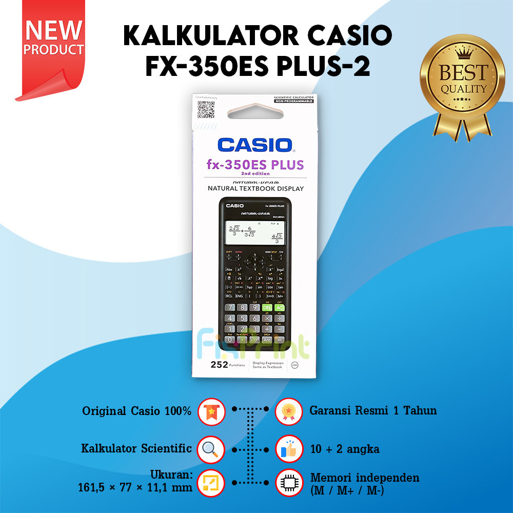 

Kalkulator Casio fx-350ES PLUS-2 Scientific Calculator Ilmiah Standar FX 350ES PLUS 2 Orinal