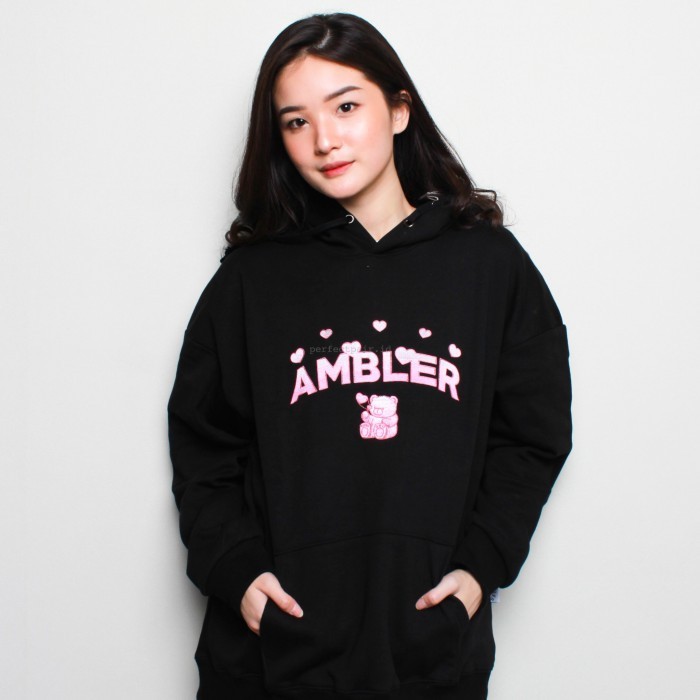 AMBLER Korea Bubble Bear Hoodie Black 100% Original