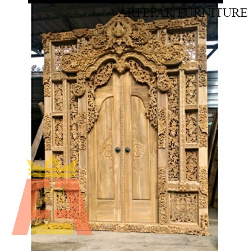 Artefak Furniture Pintu ukir gebyok style bali / Pintu rumah ful kayu jati ukir jepara