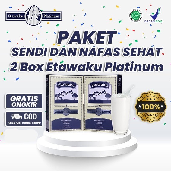 

PAKET 2 BOX SENDI dan NAFAS SEHAT - Etawaku Platinum Susu Kambing Etawa Bubuk Tinggi Kalsium Ampuh Untuk Mencegah Pengeroposan Pada Tulang & Mencegah Oestoporosis