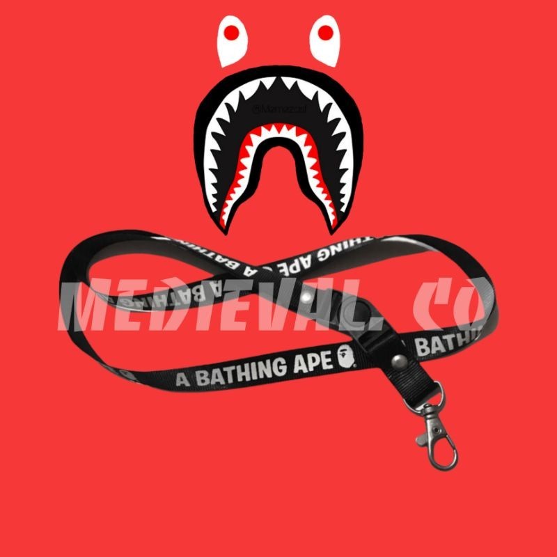 LANYARD A BATHING APE - TALI GANTUNGAN BAPE LOGO - KUNCI - TULISAN NAMA - FLASHDISK - KEY - KARTU NA