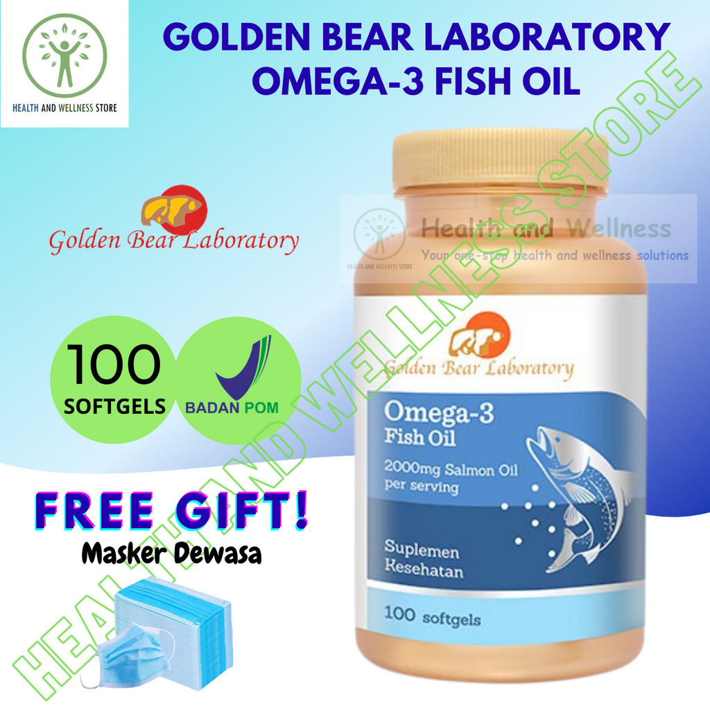 Golden Bear Laboratory Omega 3 Fish Oil 100 Softgels Salmon Omega-3