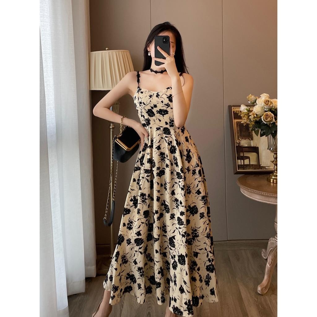 sky blue dress vintage floral dress summer beach elegant white long dress sexy big size jumbo party 