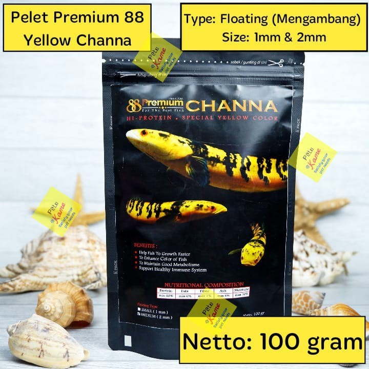 Pelet Ikan Yellow Channa Premium 88 | Floating 100 gr | Pakan Channa maru ys auranti