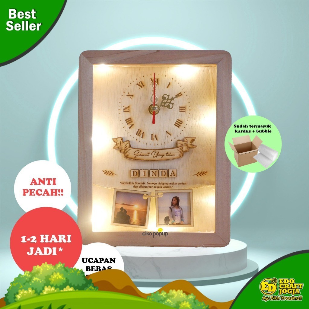 JAM DINDING CUSTOM RUSTIK JAM Kado Ulang tahun Pernikahan Anniversary Hadiah Unik Cewek Cowok Pacar 