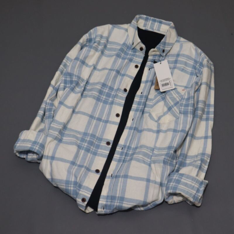 FG54RF Liaan Kemeja Flannel Pria Kemeja Kantor Kemeja Flanel Lengan Panjang Kemeja Flanel Premium Qu
