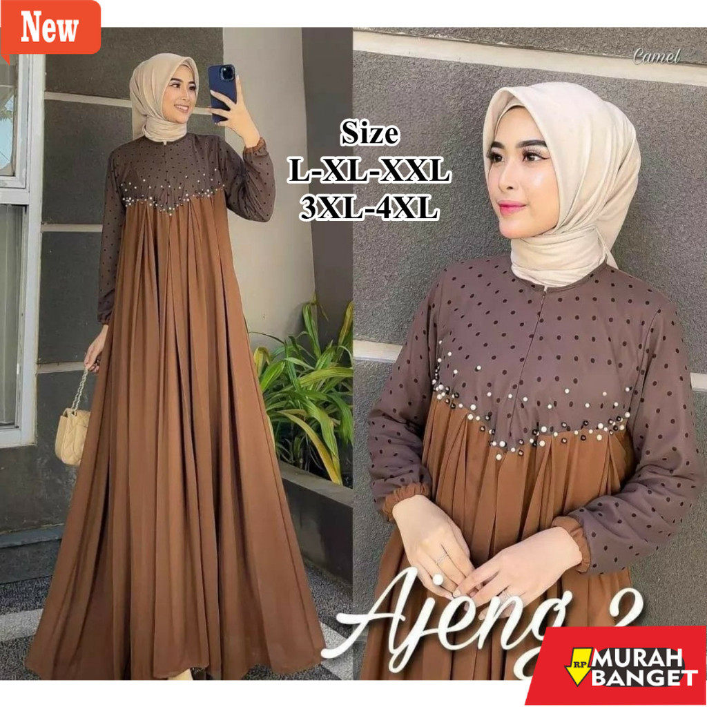 BAJU TIMUR TENGAH WANITA UNTUK LEBARAN- gamis terbaru 2024 lebaran wanita import Ajeng 2 Bahan Cerut