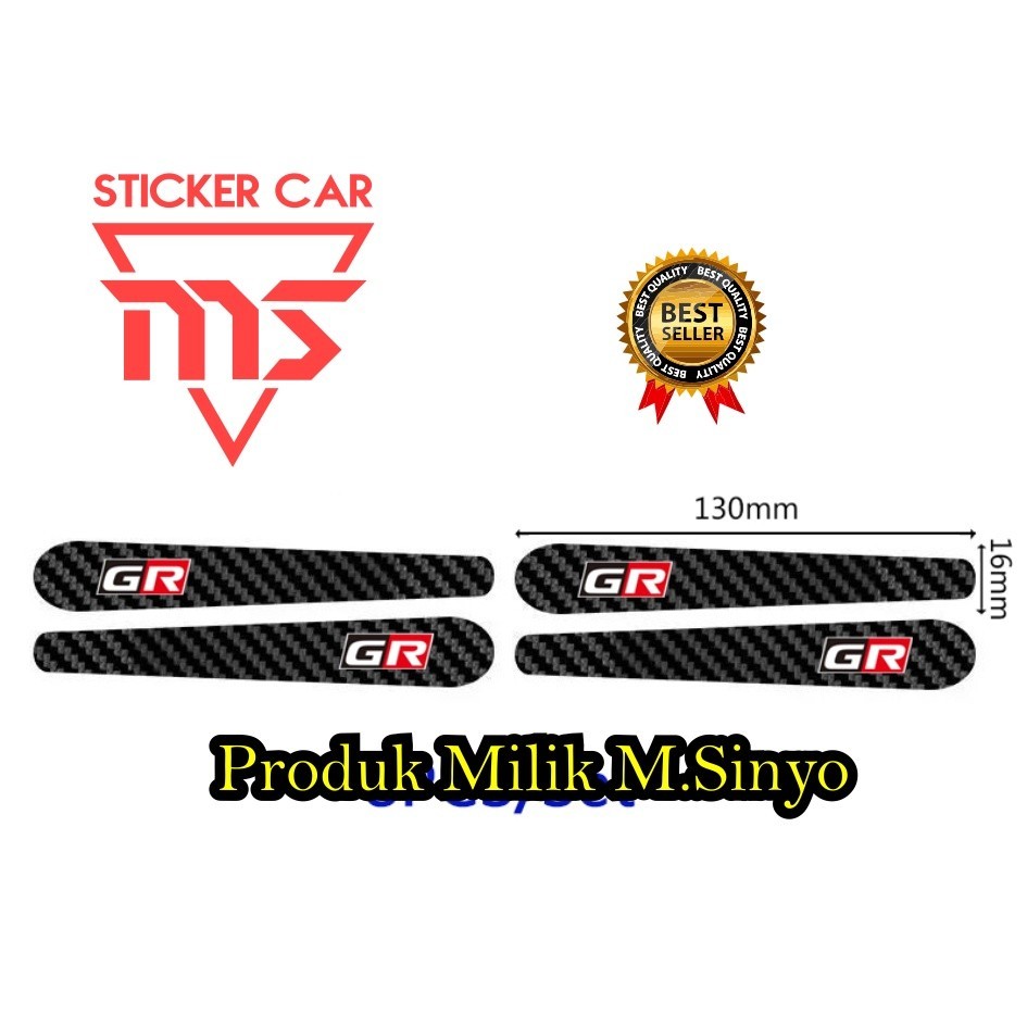 Sticker karbon 3d toyota gr sport pelindung handle mobil raize rush innova fortuner veloz agya yaris