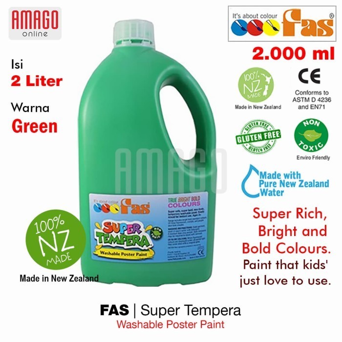 

Cat Poster Lukis FAS Super Tempera Washable Poster Paint 2 liter - Green 058