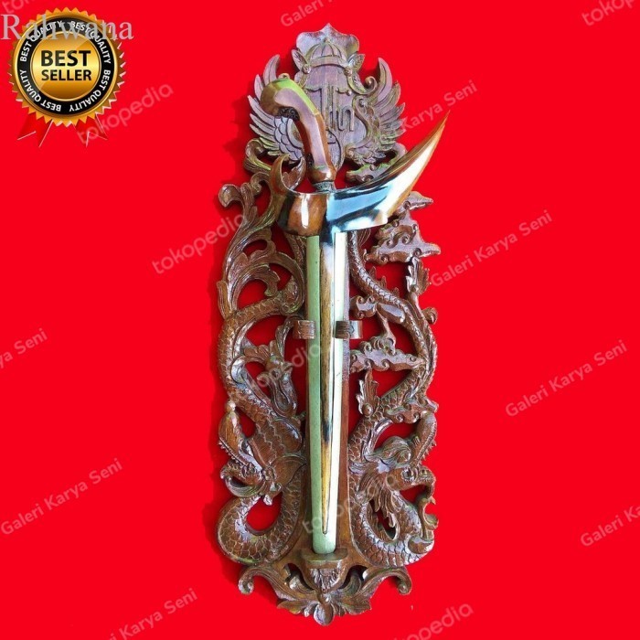 

Blawong Keris Ukiran Naga Kembar Lambang Keraton Jogja Jati Asli antik
