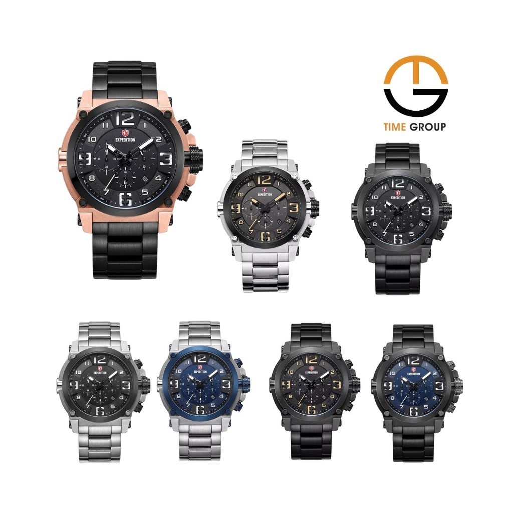 JAM TANGAN PRIA EXPEDITION E6605 E 6605 MCB STAINLESS STRAP ORIGINAL
