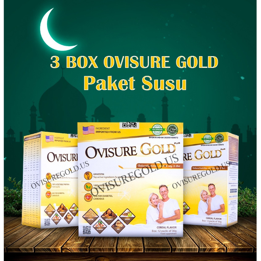 

3 BOX OVISURE GOLD MILK SUSU VITAMIN TULANG DAN SENDI NYERI OTOT KERAM KEBAS