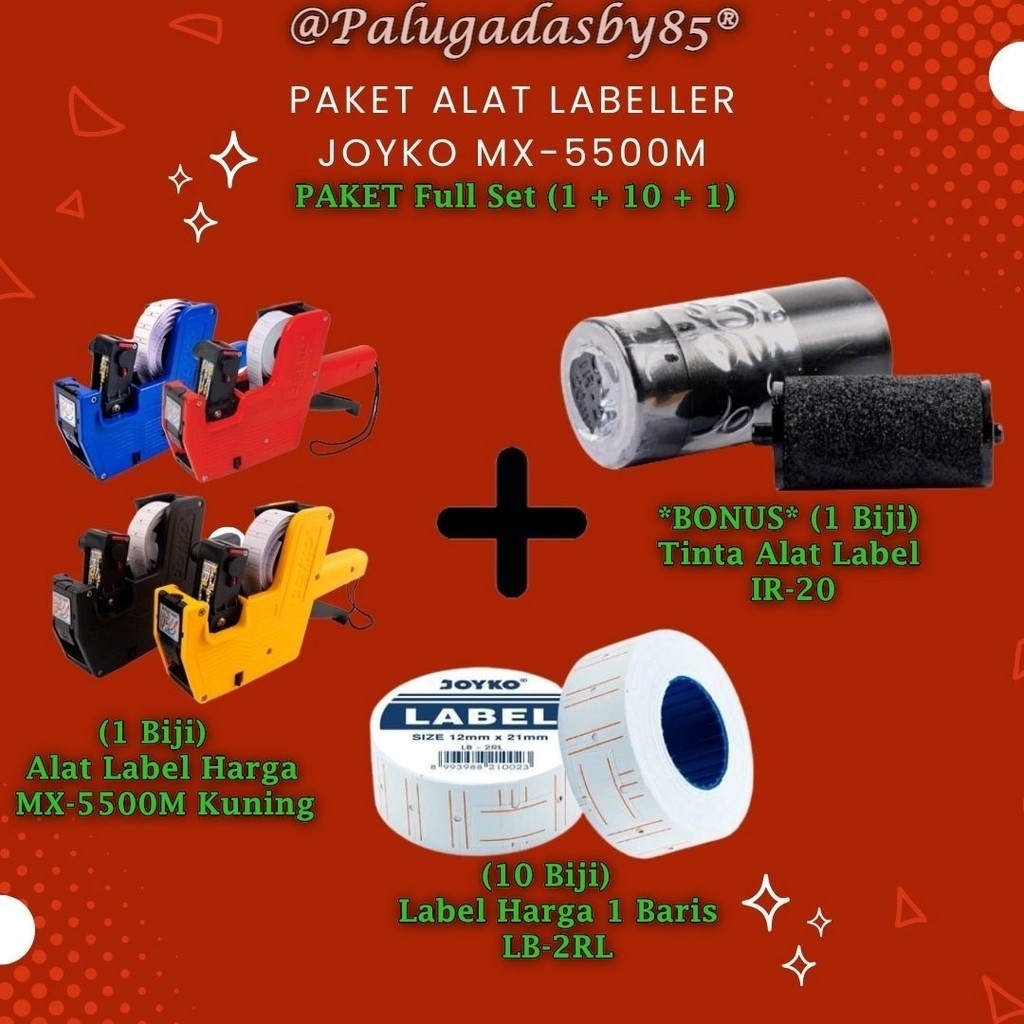 

(1 Set) PAKET Labeller JOYKO MX-5500M 1 Baris 8 Digit / Labeller Alat Label Harga Joyko MX-5500M 8 Digits / Joyko MX-5500 MX5500 MX 5500M MX 5500 M