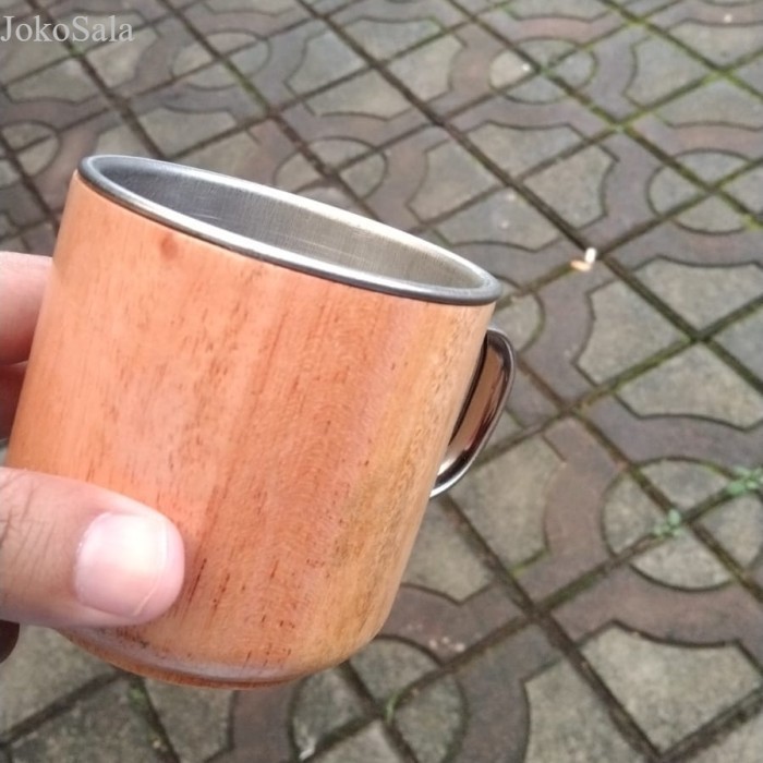 

Gelas Kayu stainless gagang / Gelas Kayu Gagang murah