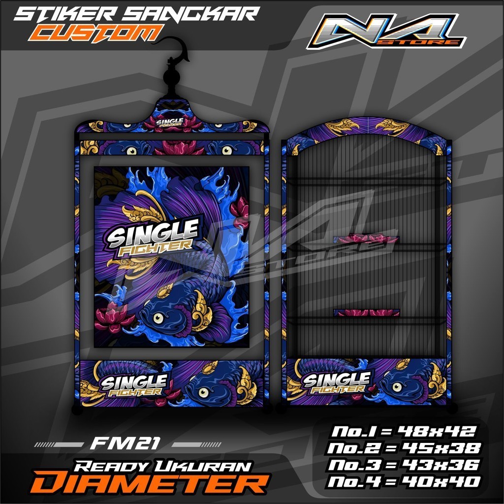 Stiker Sangkar Kosan Koper Stiker Decal Kandang  Kicau Petarung - Sangkar Burung Kosan Koper