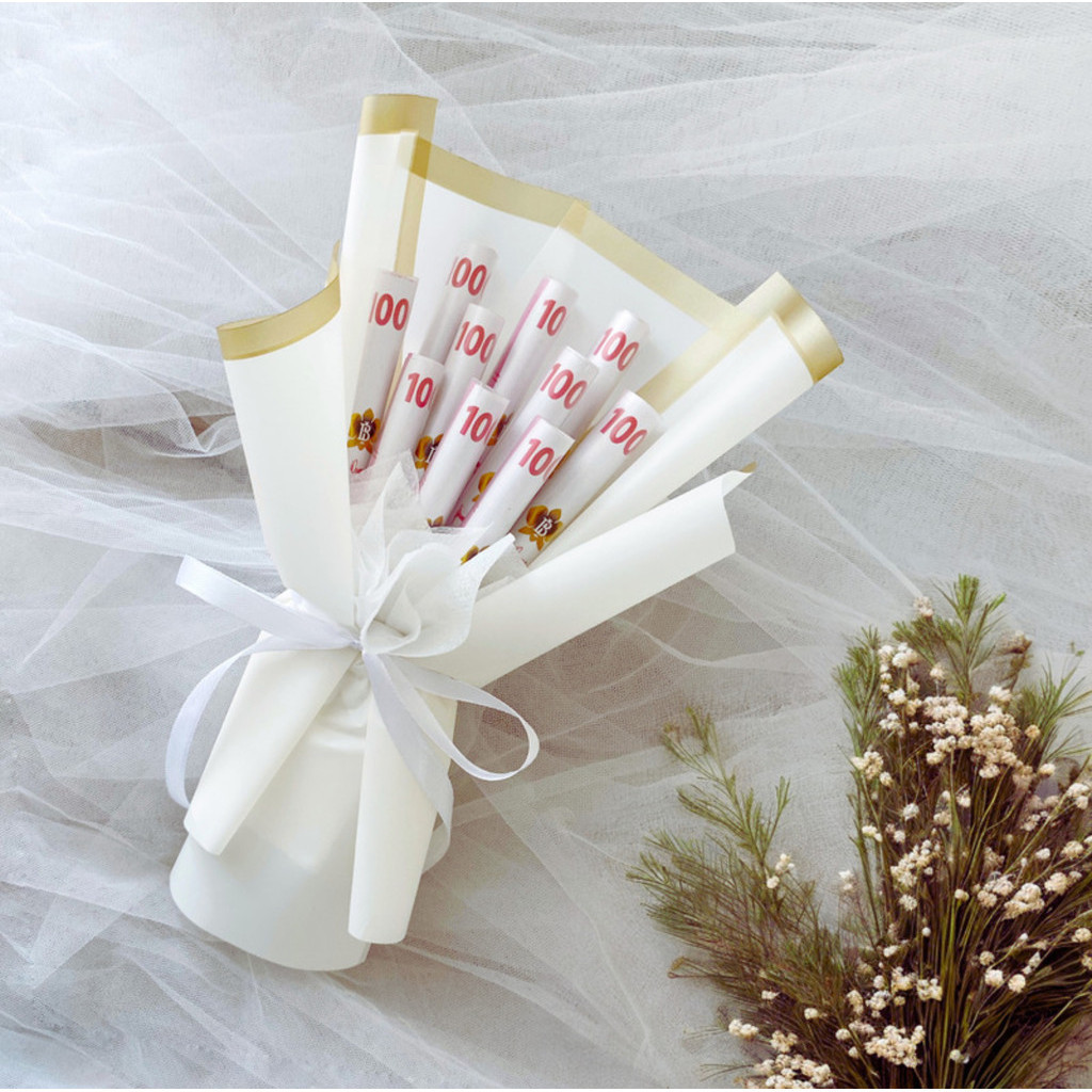 Dandelion - ASLI MINI BOUQUET ANGPAU lebaran idul fitri / buket THR / money bouquet buket uang keran