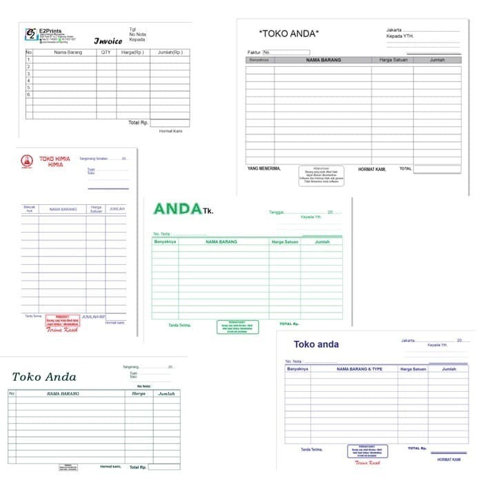 

Cetak Nota bon Full Warna 3ply bisa order satuan