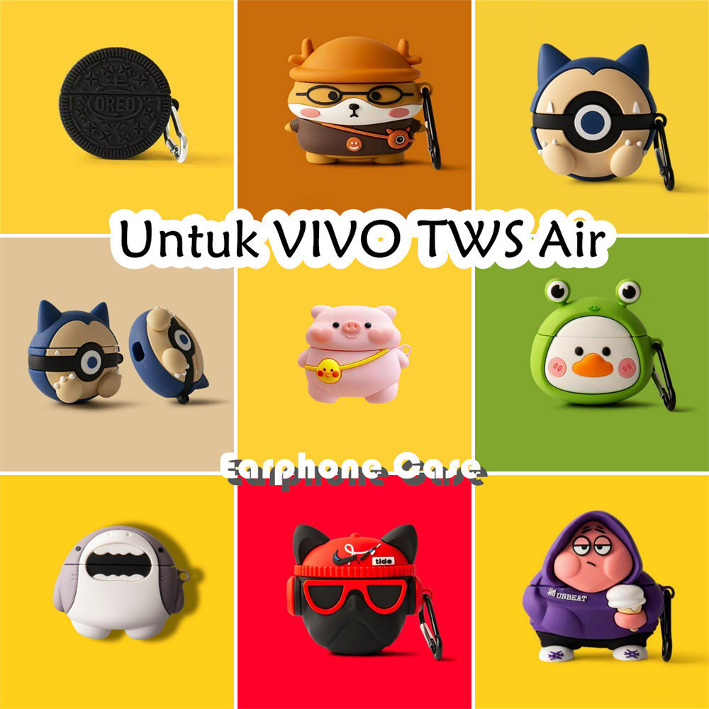 【distinctive】Untuk VIVO TWS Air Case Casing Lucu Kartun Tanduk Shiba Inu Soft Silicone Kasus Telpon 