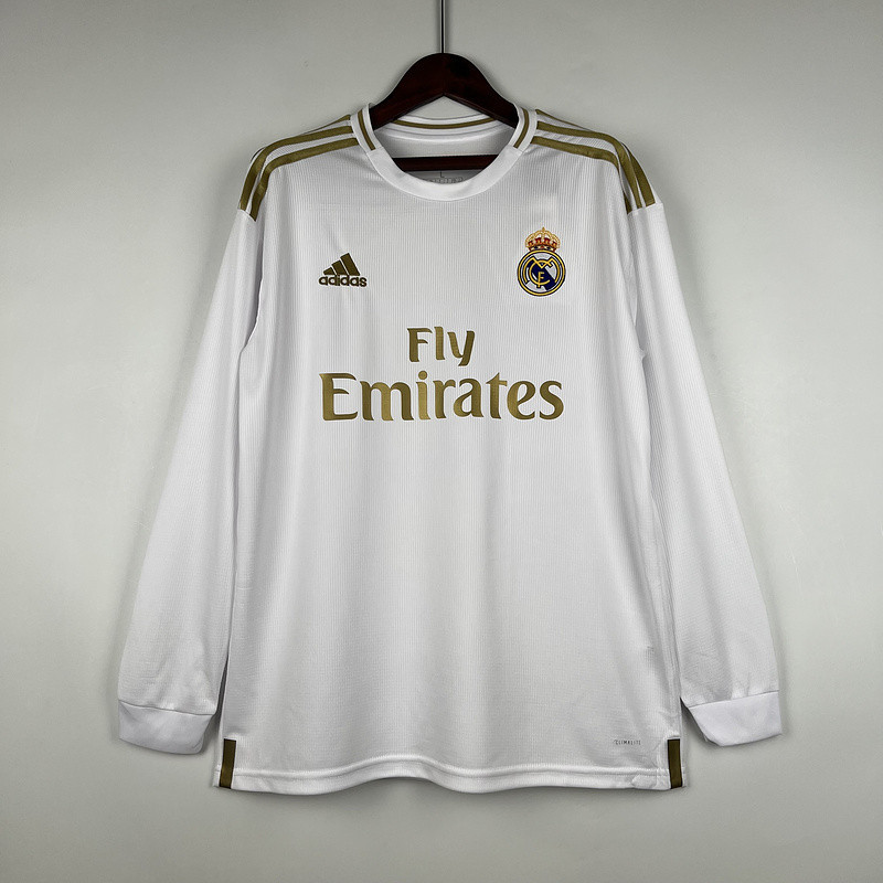 Jersey Retro Real Madrid 19/20 Long Sleeve Home A-658 T shirt pria