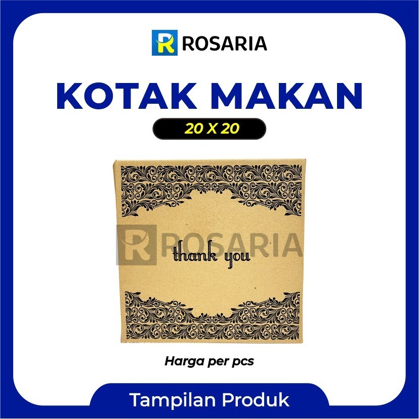 [ 10 pcs ] KOTAK MAKAN Uk 20 MOTIF TERPACK Kemasan Makanan Foodgrade