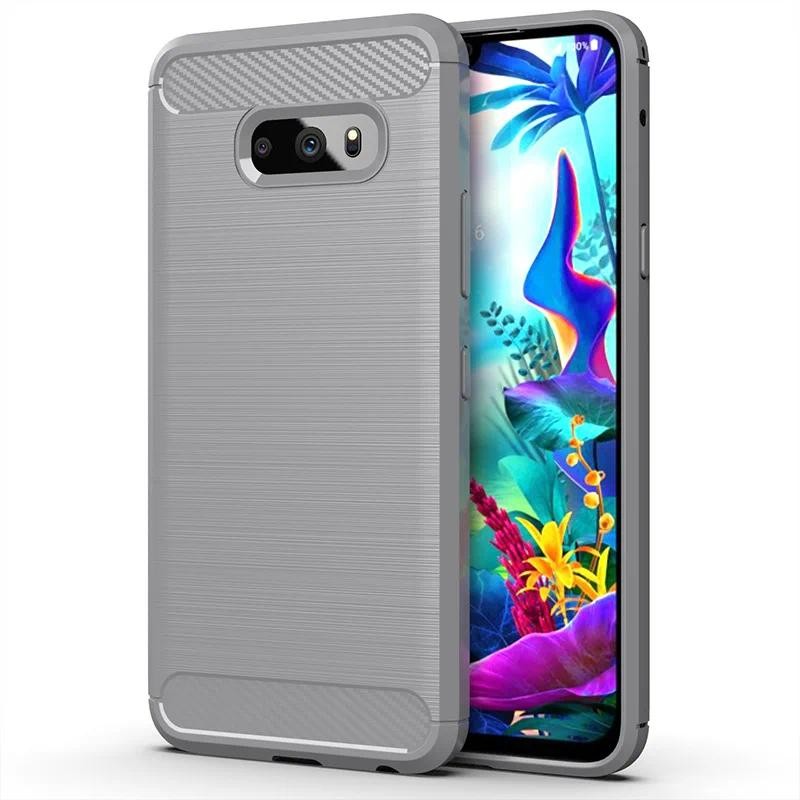Casing HP LG G8X ThinQ V50 thinq Phone lg v50s thinq Casing TPU Tekstur Serat Karbon Silikon Lembut 