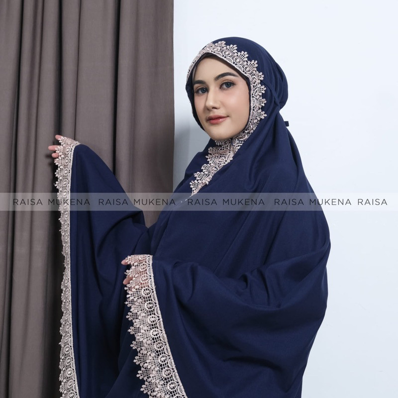 VG56YH Mukena Dewasa 2in1 Katun Premium Renda Jumbo Naura Series