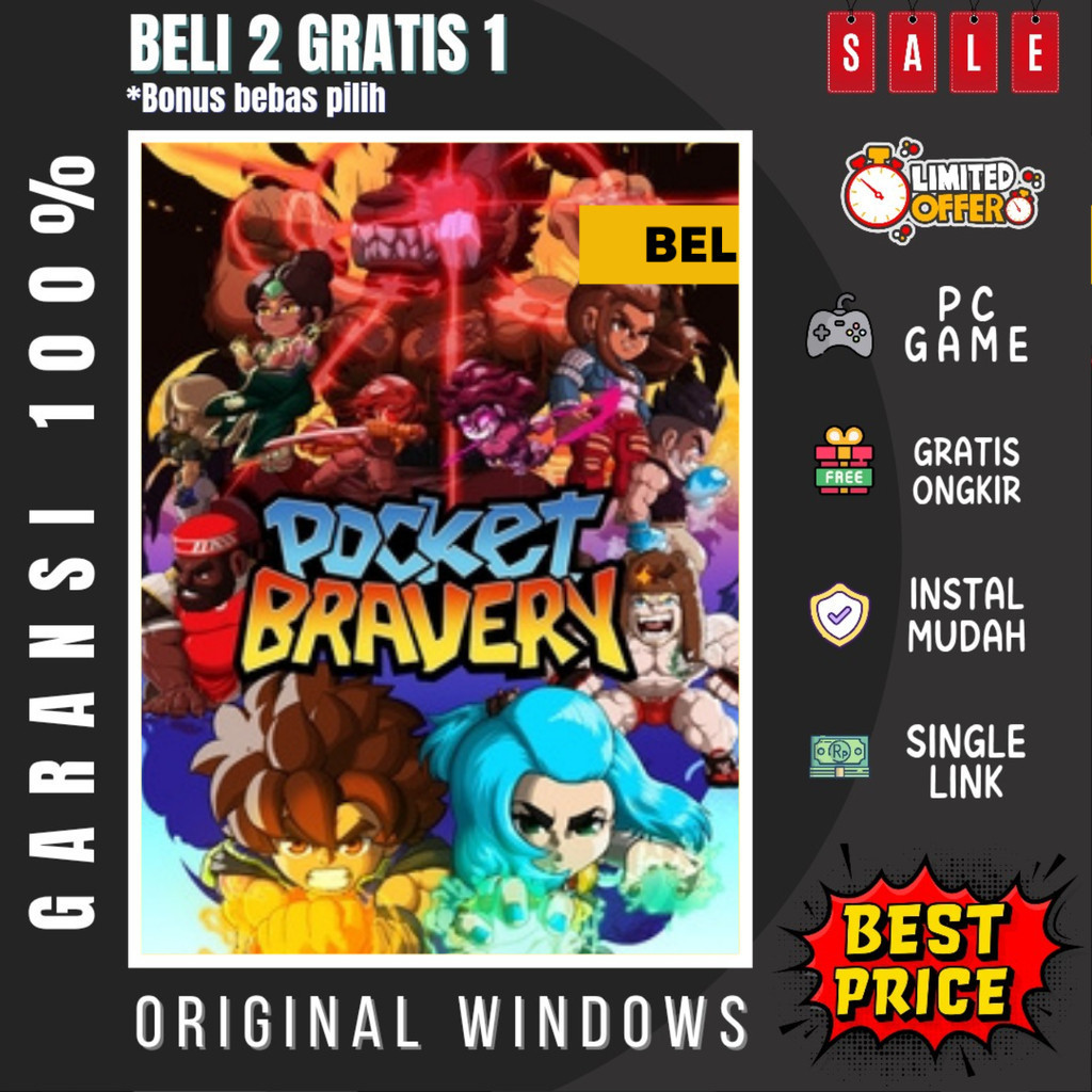 POCKET BRAVERY - GAME PC - GAME LAPTOP - PC GAMES - BELI 2 GRATIS 1 - ORIGINAL WINDOWS - GARANSI 100