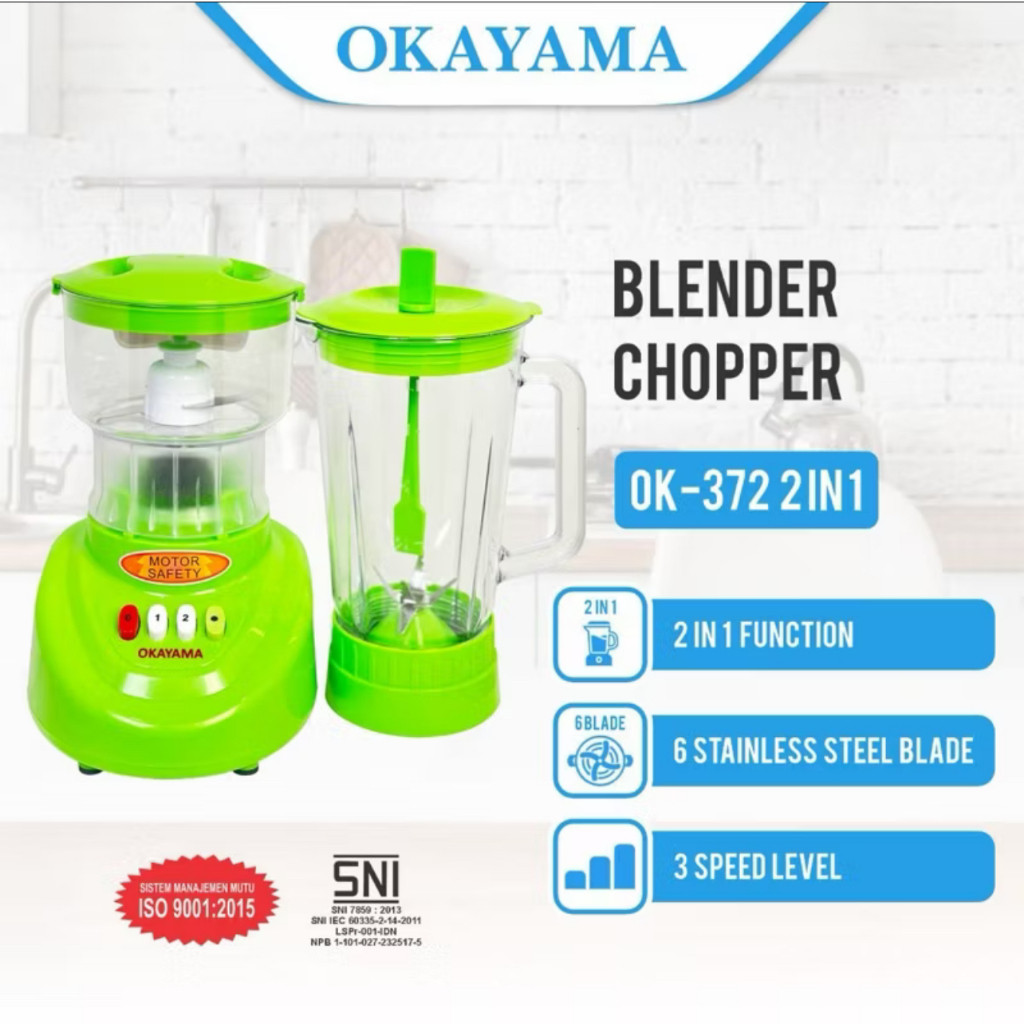 BLENDER CHOPER OKAYAMA 372 / BLENDER CHOPPER OKAYAMA 2IN1 OK-372