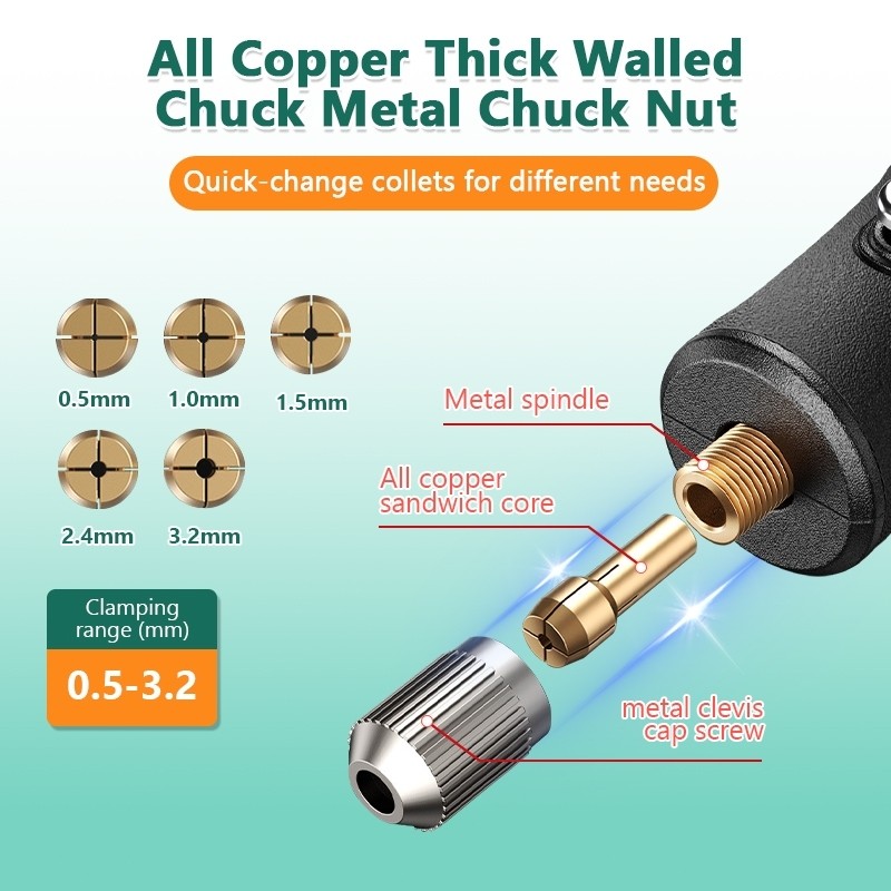 H67IO 134pcs Gerenda listrik 18000 RPM Mini Drill Electric Engraver Grinder Gerinda Electrik Listrik