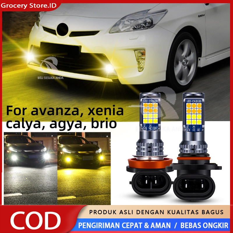 1 Buah Lampu Kabut LED H11 H8 H16(JP) Bohlam untuk Avanza Xenia Calya Agya Brio Lampu Berkendara Dep