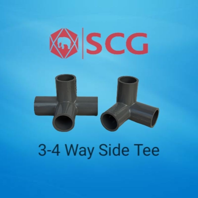 WB Fitting SCG 3 Way Side Tee 4 way Side Tee 3/4 inch Tee Cabang 3 Tee Cabang 4