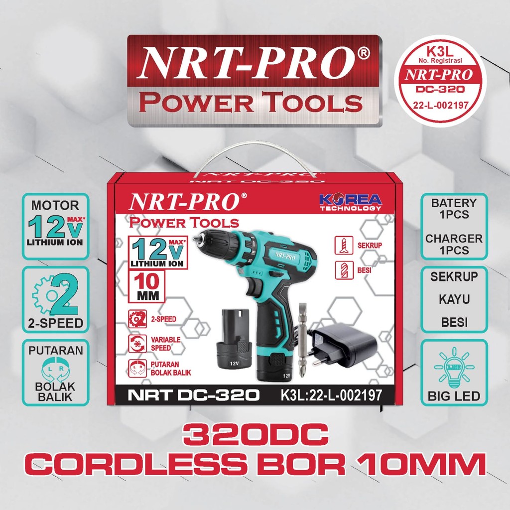 MESIN BOR BETON BATERAI NRT-PRO TIPE DC 320, DC 330, DC 330 SET, DC 340, DC 730 BRUSHLESS, DC 740 BR