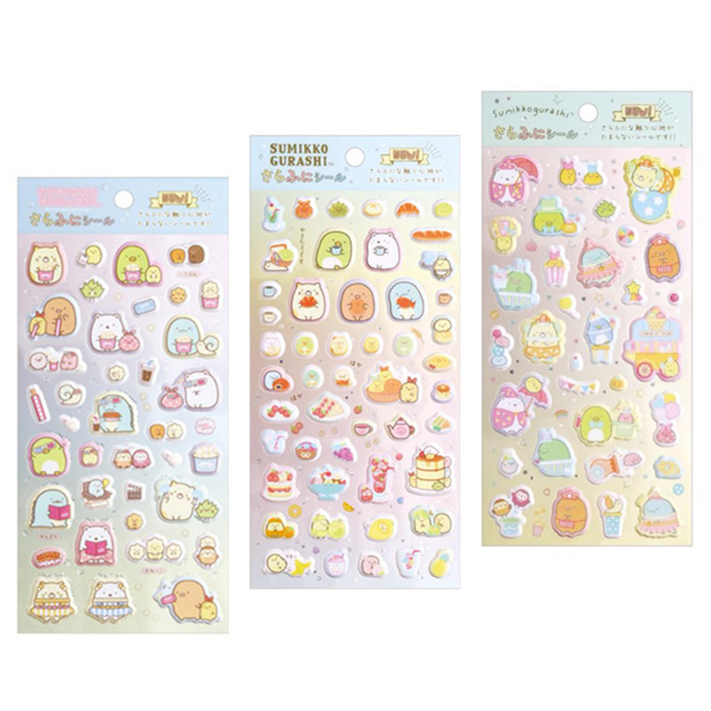 

Sumikko Gurashi Stickers Set of 3 Cartoon Anime Kawaii Cute Stickers 3D Scrapbooking Sticker Book Decor Girls Toys Gift