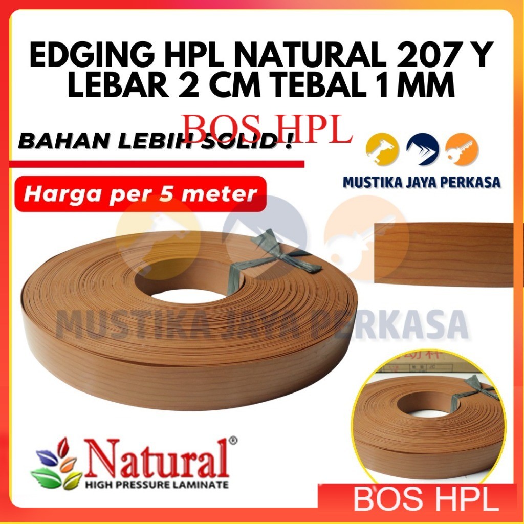 Per 5 Meter Edging HPL Natural NE 207 Y Motif Woodgrain Serat Kayu