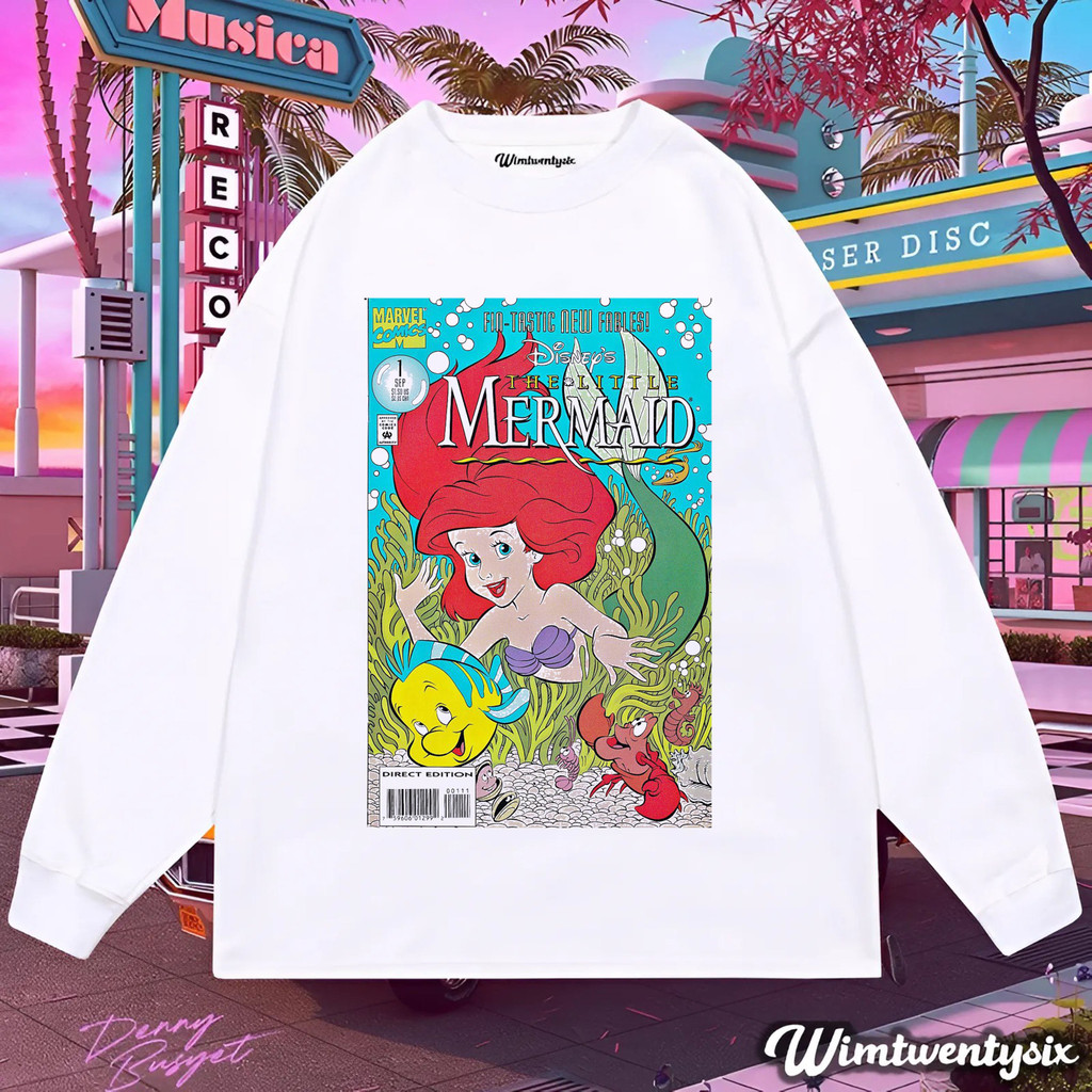 WIMTWENTYSIX “the little mermaid ariel disney” Oversize Longsleeve | Longsleeve T-shirt | Kaos vinta