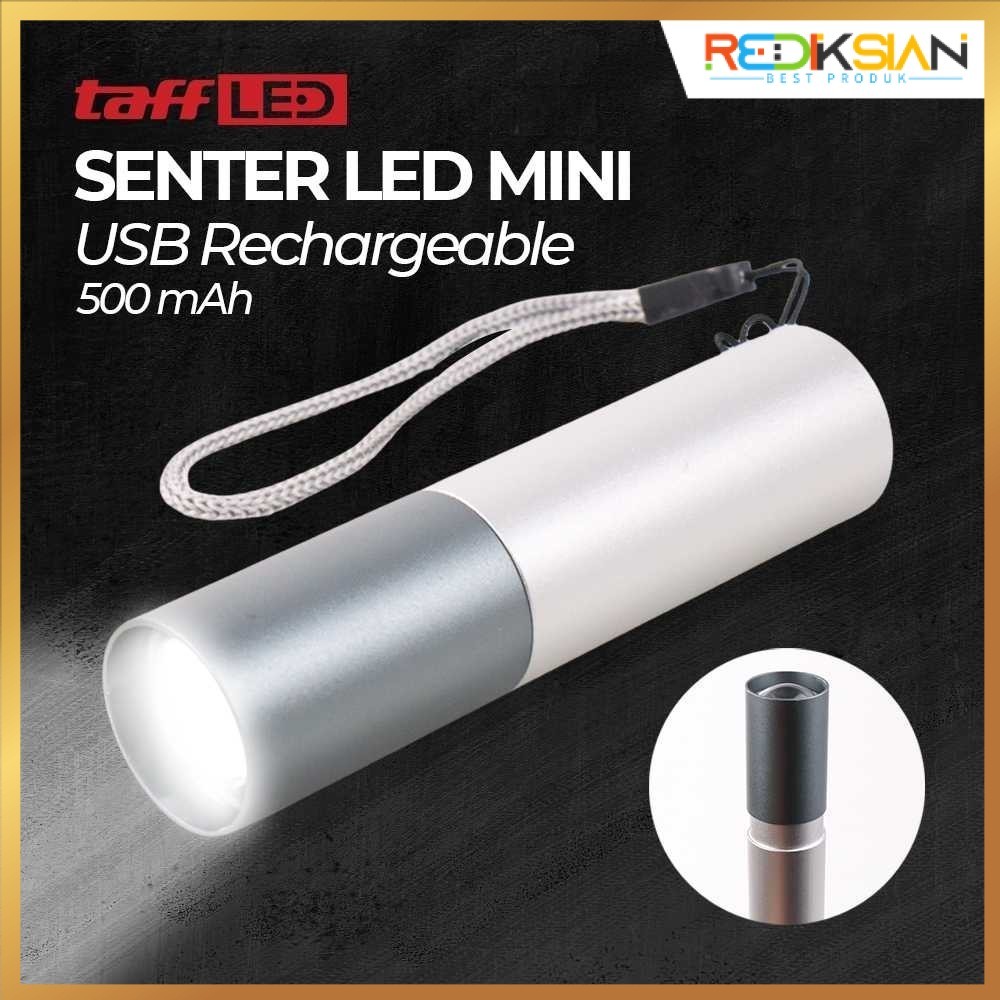 Senter LED Mini Flashlight USB Rechargeable Aluminium Body XPE Lampu Senter LED Mini Senter USB