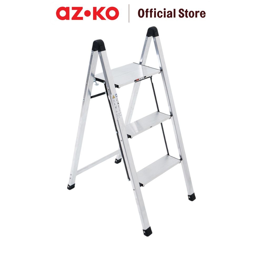 AZKO Fixsteps Tangga Lipat Aluminium 3 Steps - Silver multifunction household ladder peralatan rumah