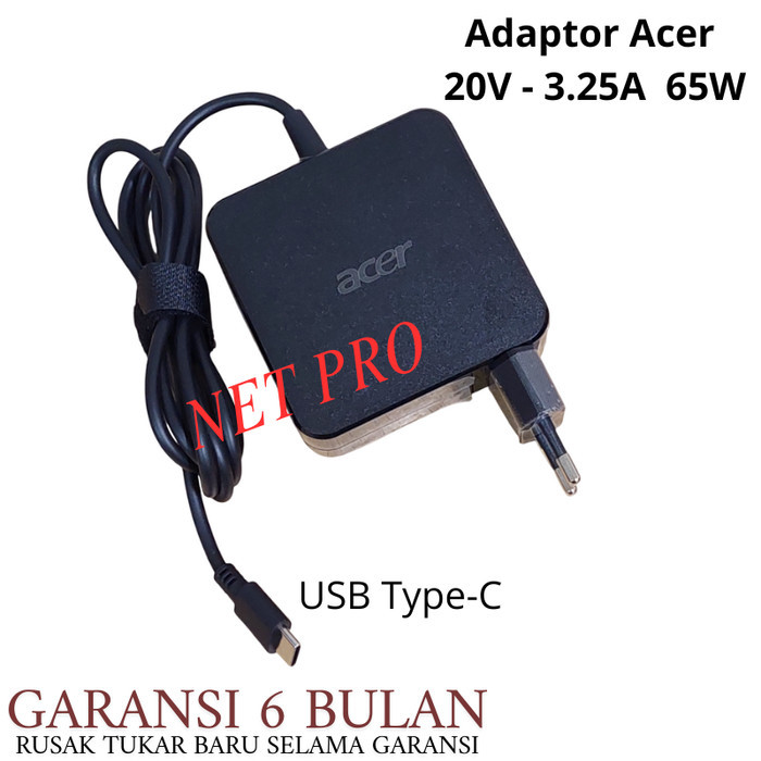 Charger Adaptor 65W For Acer Aspire 5 Spin 14 A5SP14 A5SP14-51MTN 20V 3.25A Type-C -NP