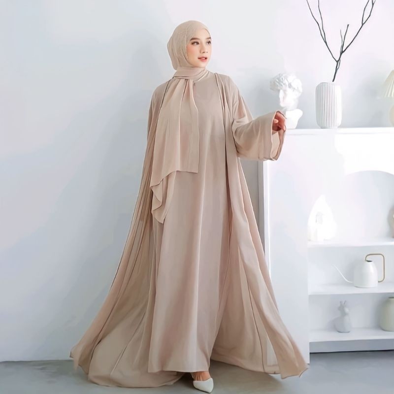 Busana Lebaran Muslim Wanita Dress Gamis Murah Modern / KhilyaaFashion-MEDINA ABAYA OUTER MUSLIMAH (