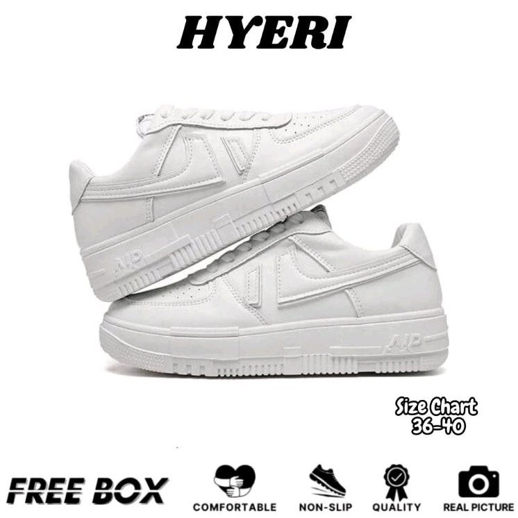 sepatu murah FREE BOX Sepatu Sneakers Wanita Putih Sepatu Sneakers Wanita Fashion Polos LV0419