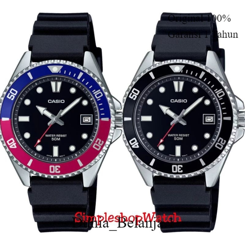 Original 100% CASIO MDV-10-1A2VDF MDV-10-1A1VDF Jam Tangan Marlin Duro 50M MDV10 Garansi Resmi 1 Tah
