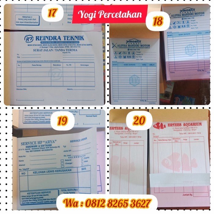 

CETAK NOTA BON KWITANSI 1 RIM MURAH - 1 warna