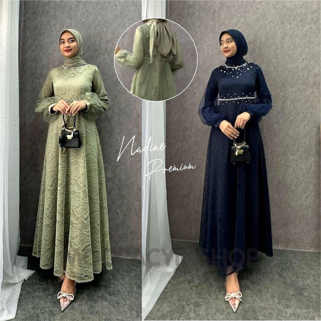 NEW DRESS SALWA GAMIS BRUKAT EXLUSIVE NADINE SERAGAM WISUDA KONDANGAN BRIDESMAID PESTA MODEL PREMIUM