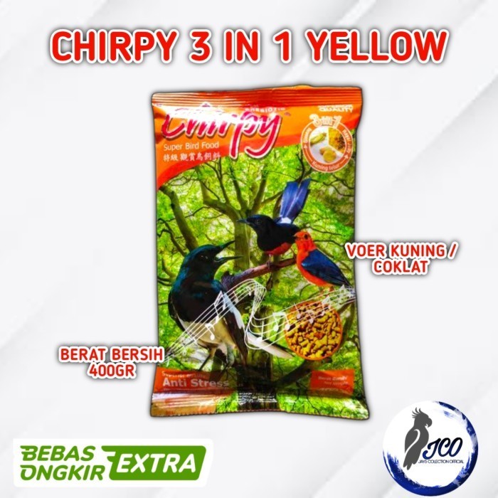 CHIRPY COKLAT PAKAN BURUNG CHIRPY KUNING COKLAT 3 IN 1 FORMULA