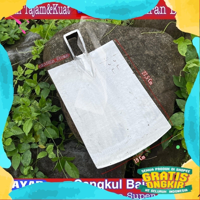 Ukuran Besar Anti Lengket Cangkul Baja Putih Pacul Asli Baja Super Tajam Pacul Sawah Cangkul Gali Ta
